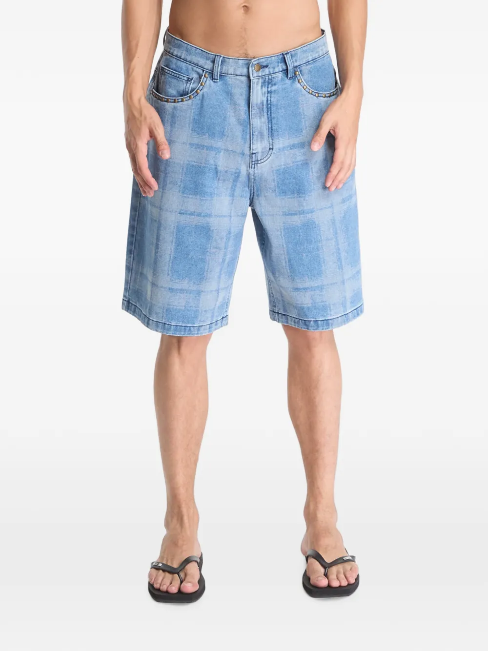Pleasures Experiment check-pattern shorts