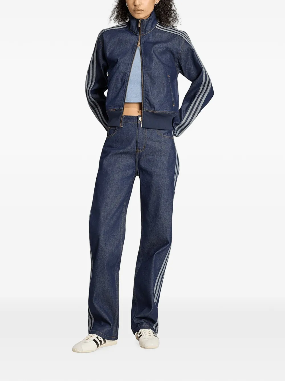 adidas Firebird side-stripe jeans Blauw