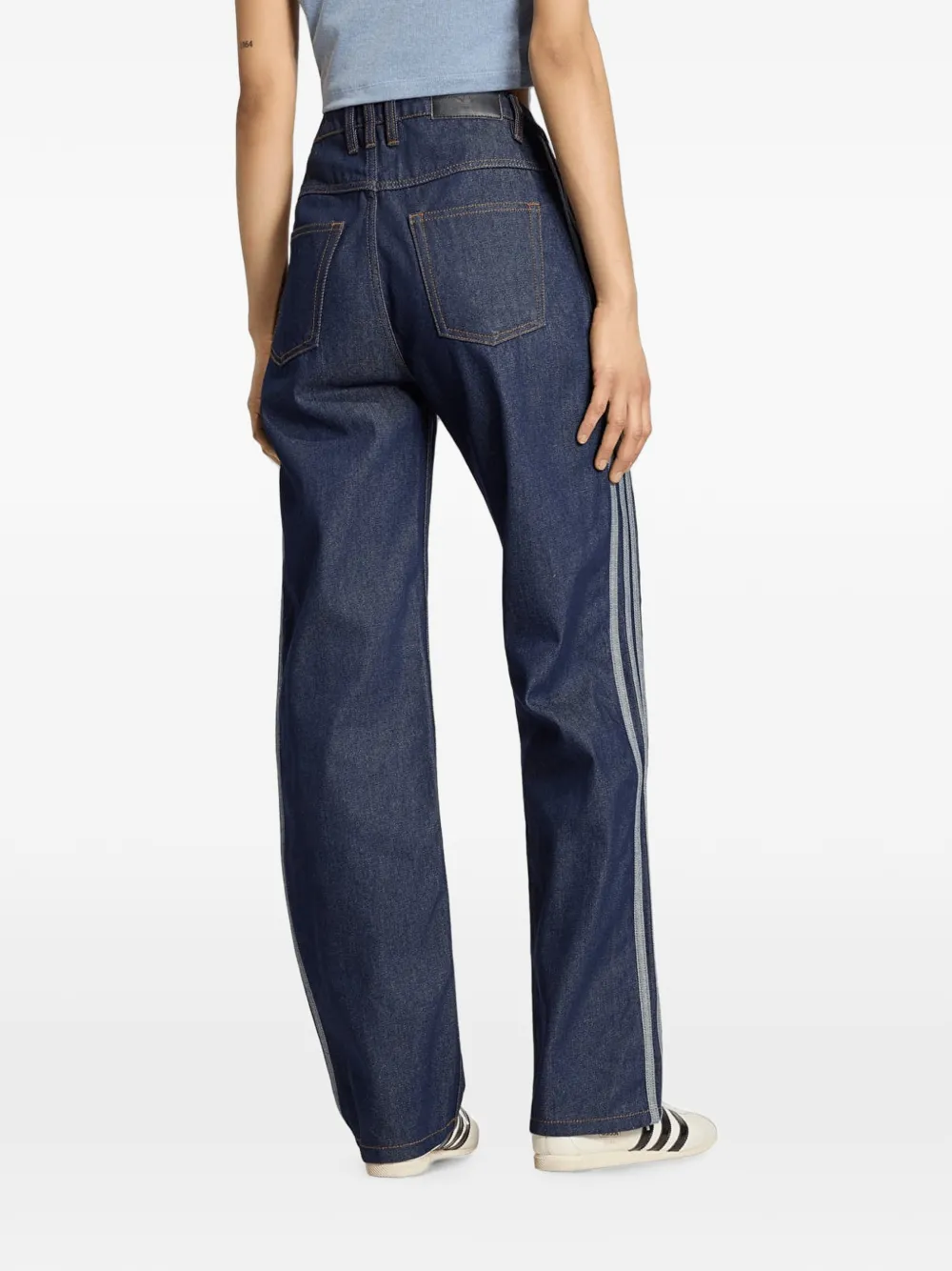 adidas Firebird side-stripe jeans Blauw