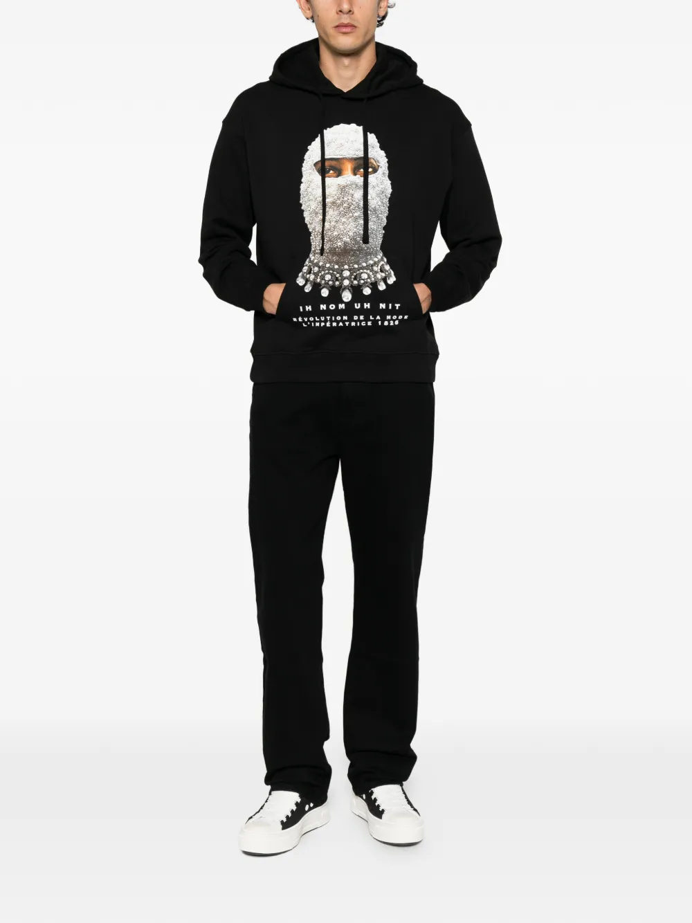 Ih Nom Uh Nit New Mask Future hoodie met trekkoord en grafische print Zwart
