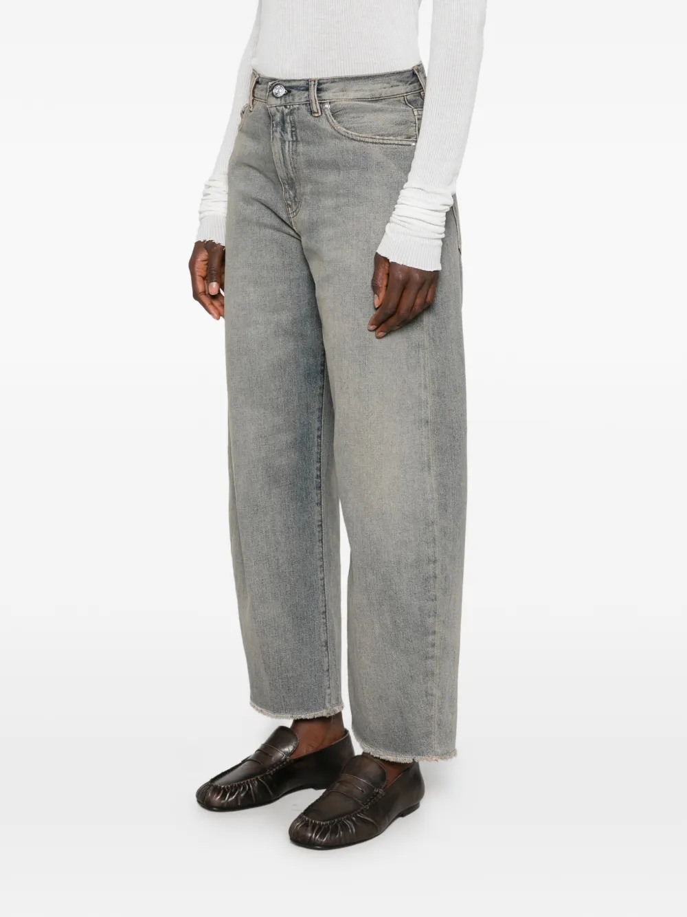Nine In The Morning Karter jeans met toelopende pijpen en vervaagd effect Blauw