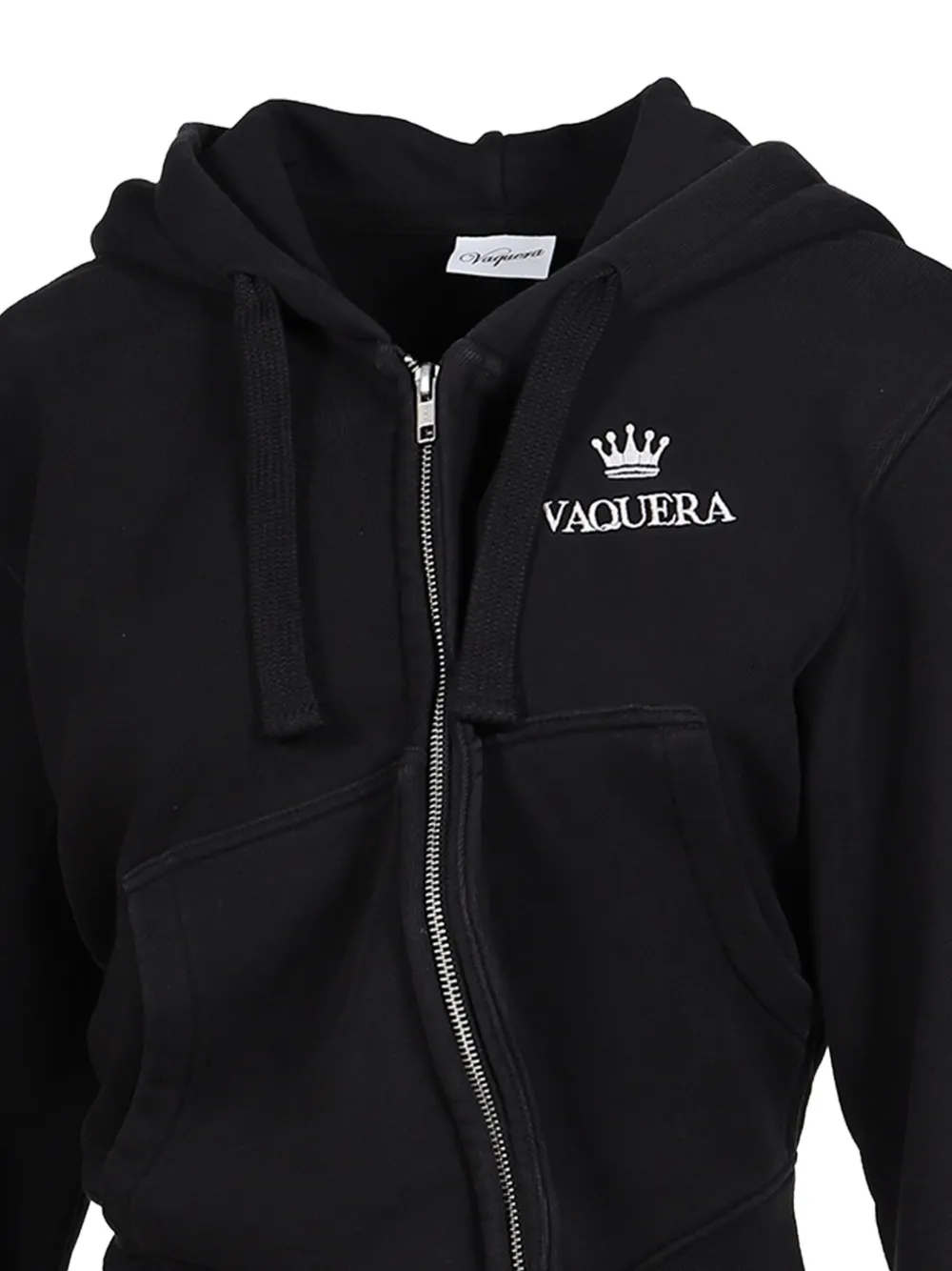 Vaquera logo-print twisted hoodie Zwart