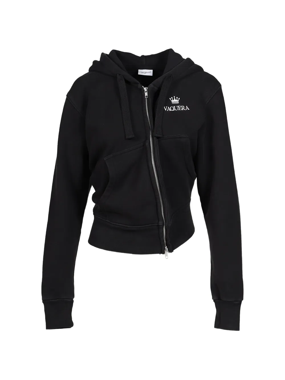 Vaquera logo-print twisted hoodie - Black