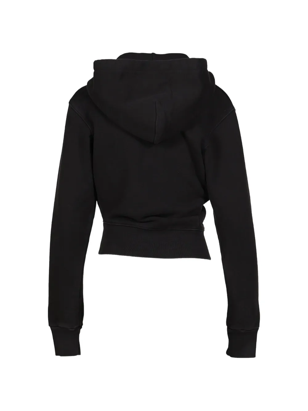 Vaquera logo-print twisted hoodie Zwart