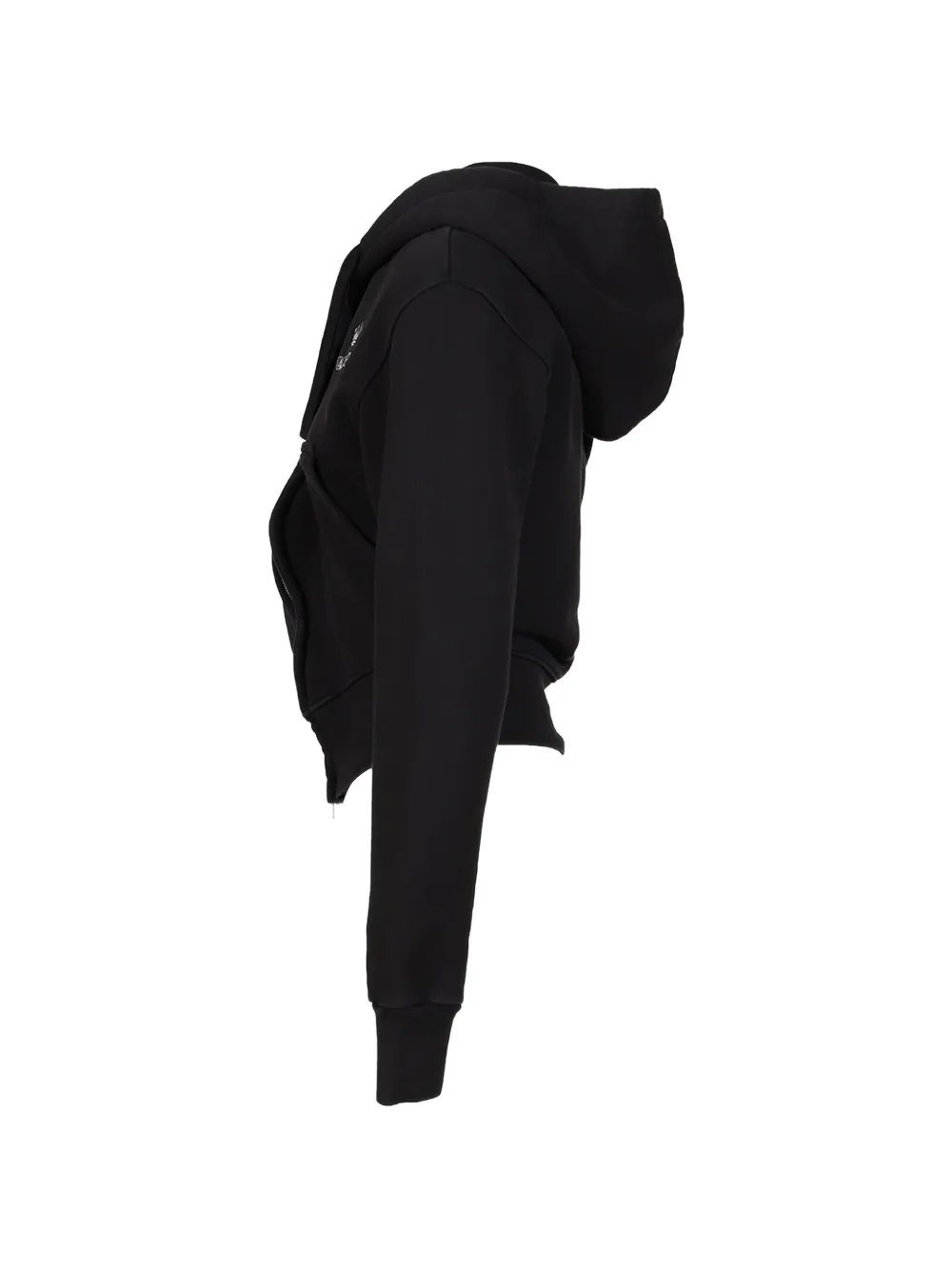 Vaquera logo-print twisted hoodie Zwart