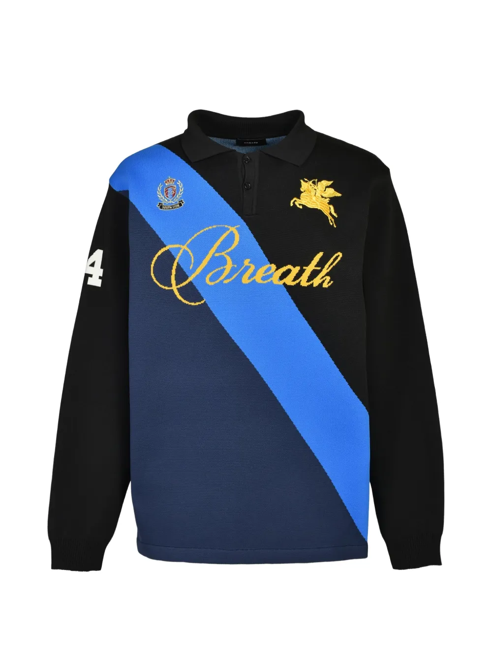 BREATH double-jacquard embroidered polo shirt