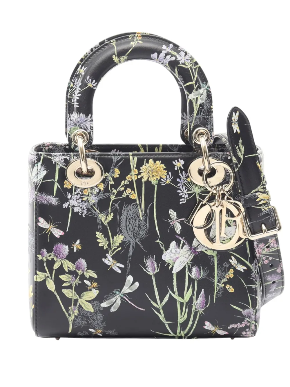 Christian Dior Pre-Owned 2015-2026 Small Calfskin Florilege Lady Dior satchel - Nero