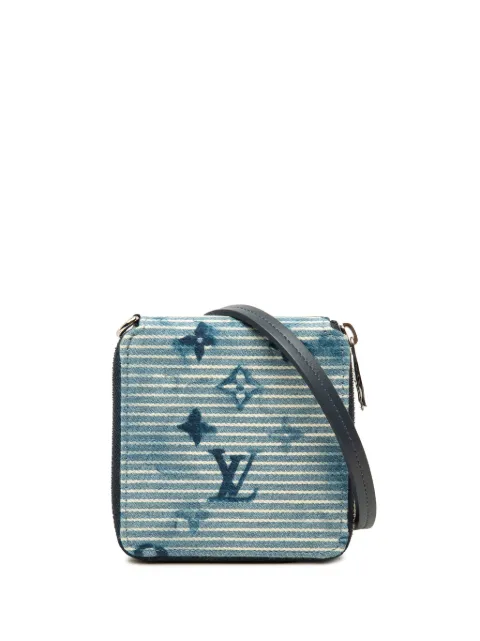 Louis Vuitton Pre-Owned 2000-2026 Monogram Denim Watercolor Hickory Stripes Compact Wallet on Strap small wallets