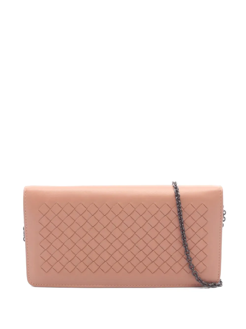 Bottega Veneta Pre-Owned portefeuille en cuir Nappa Intrecciato à bride en chaîne (2012-2026) - Rose Bottega Veneta Pre-Owned portefeuille en cuir Nappa Intrecciato à bride en chaîne (2012-2026) - Rose