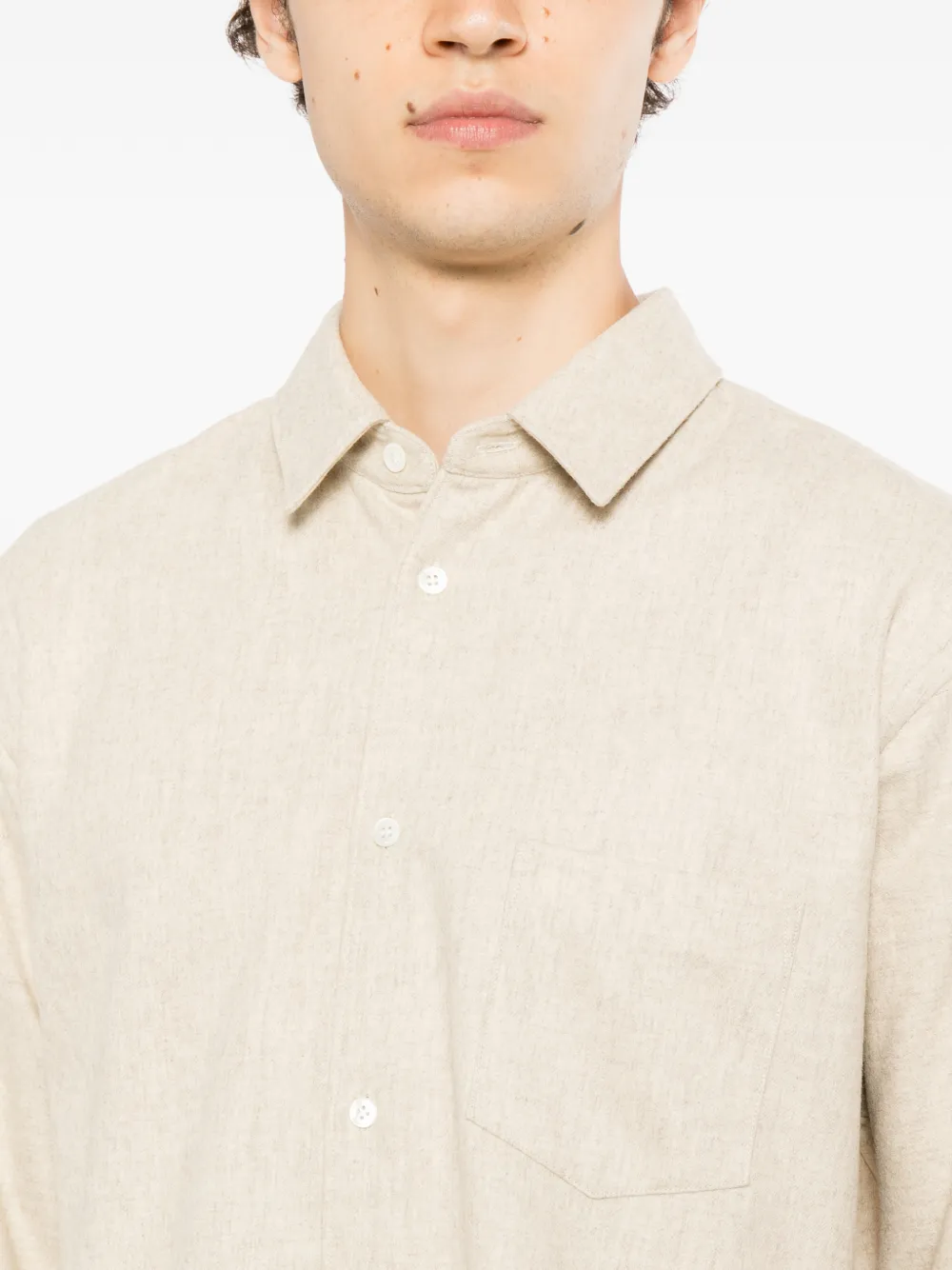 Comme Des Garçons Shirt Overhemd met borstzak Beige
