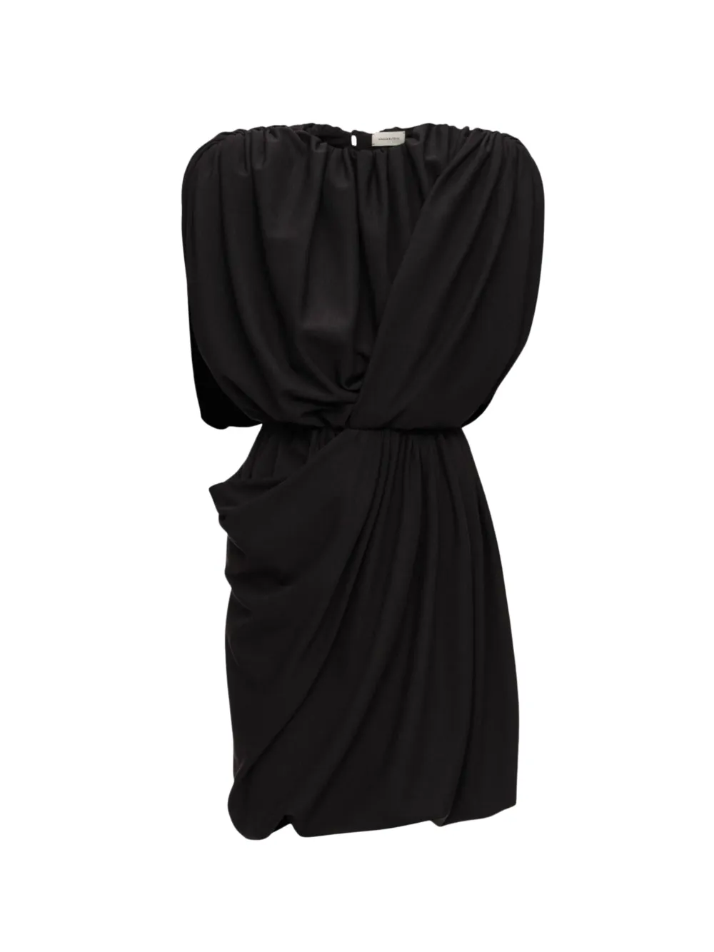 Magda Butrym draped gathered mini dress - Nero
