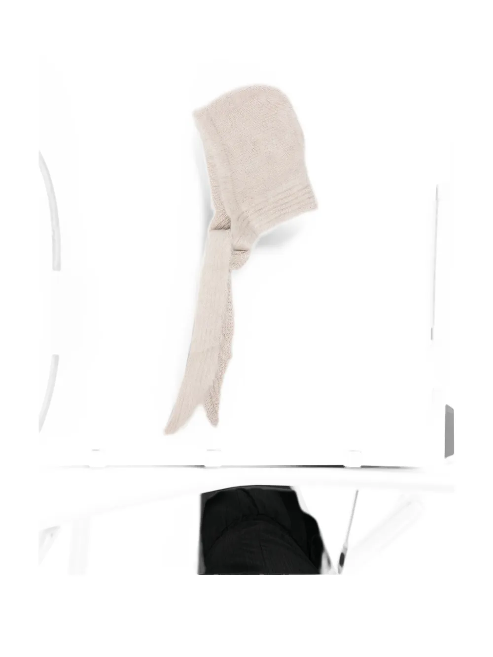Su knitted tie-fastening hood balaclava - Tons neutres
