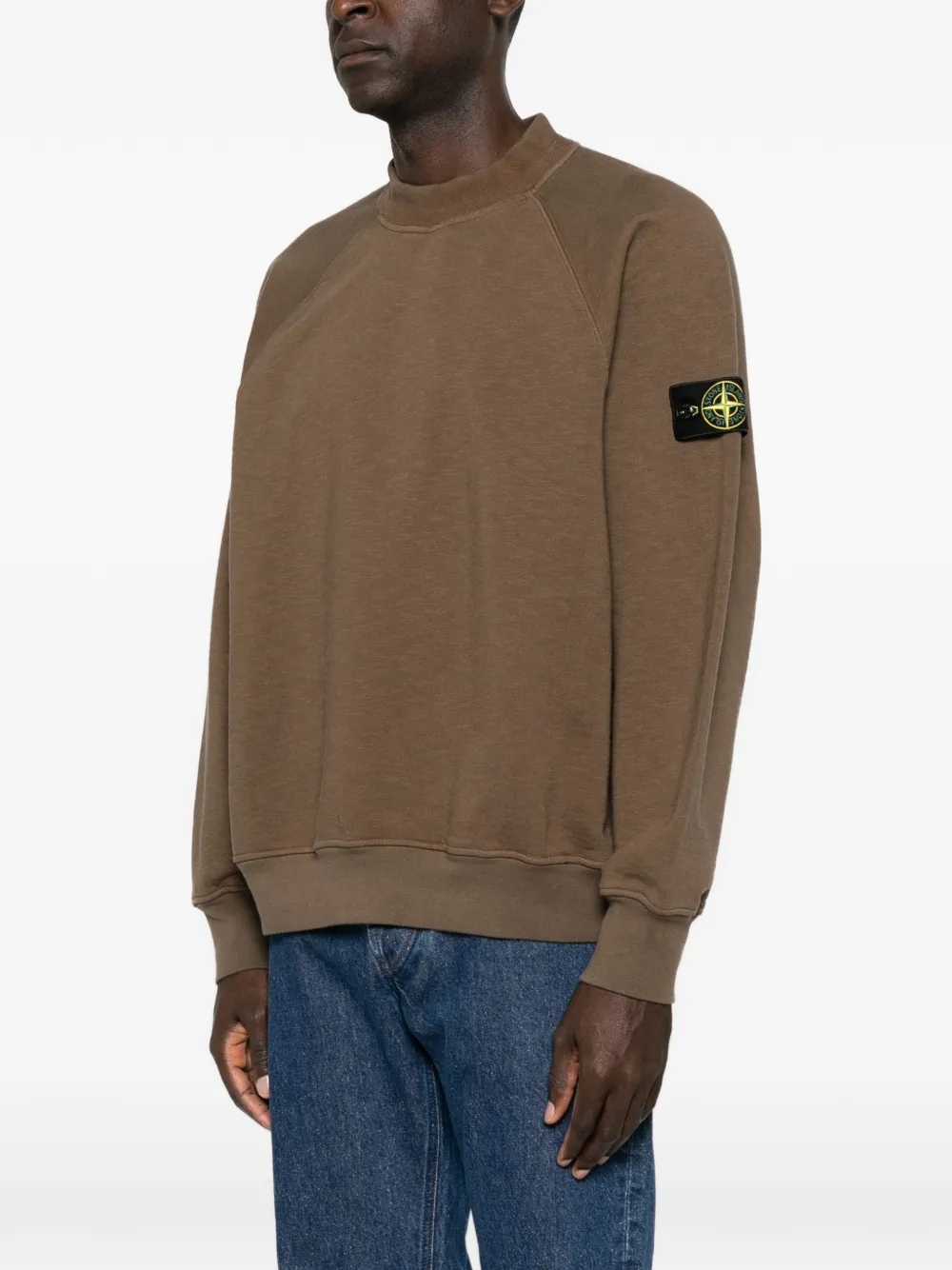 Stone Island 6100053 tubular-cotton-fleece sweatshirt Bruin