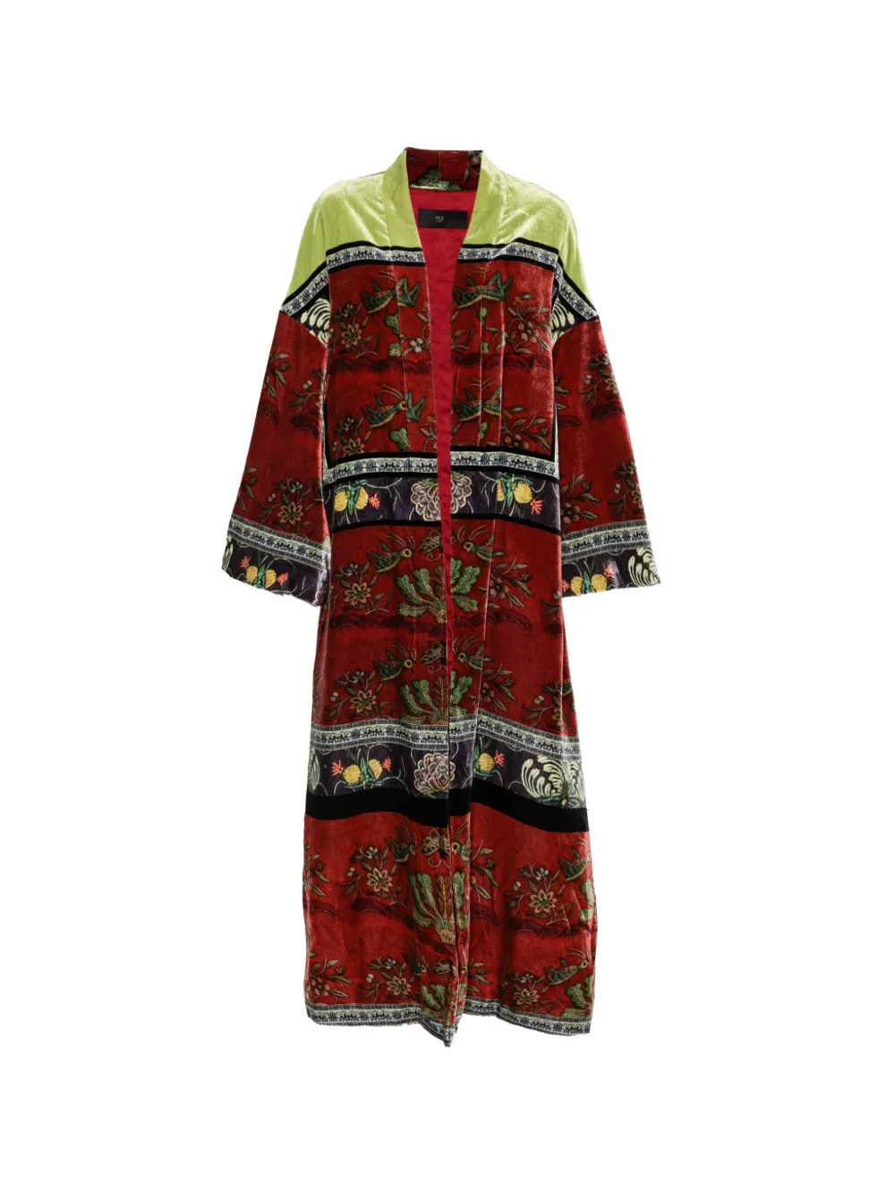 HUI MILANO floral-print velvet coat