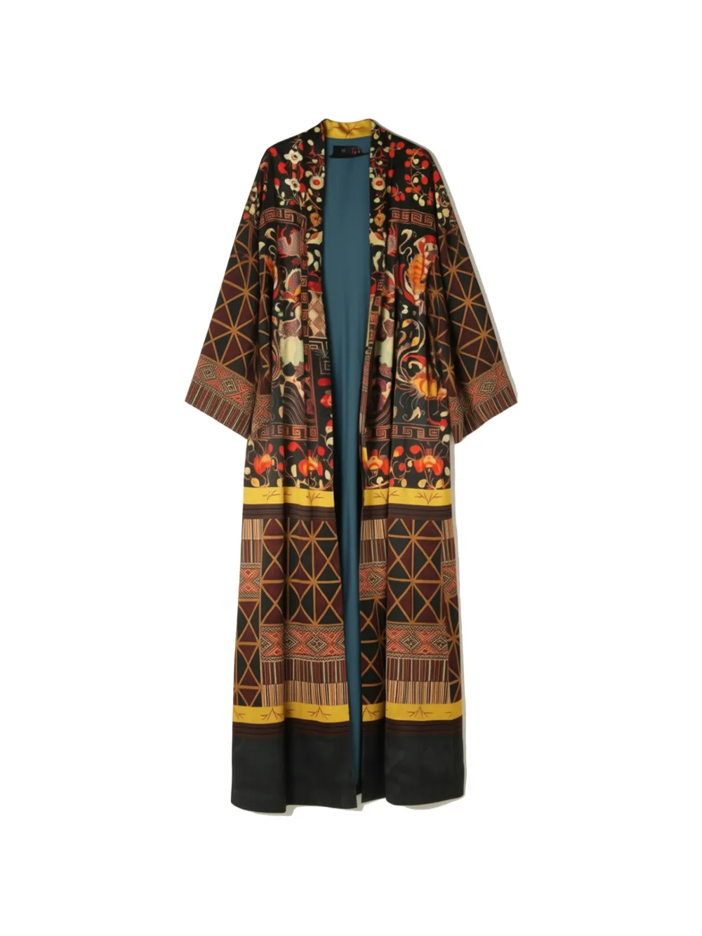 HUI MILANO floral-print geometric-pattern coat