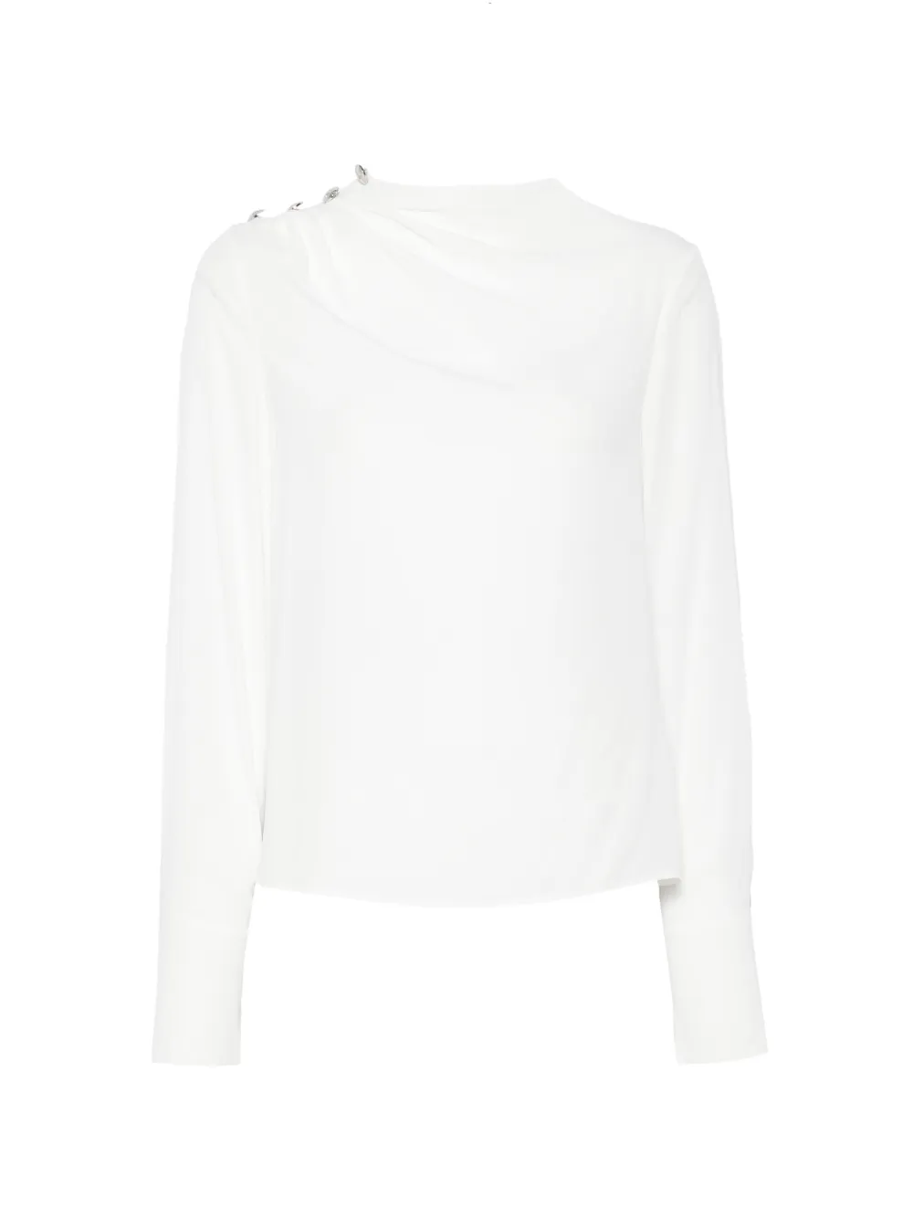 Patrizia Pepe draped button-detail blouse - Bianco