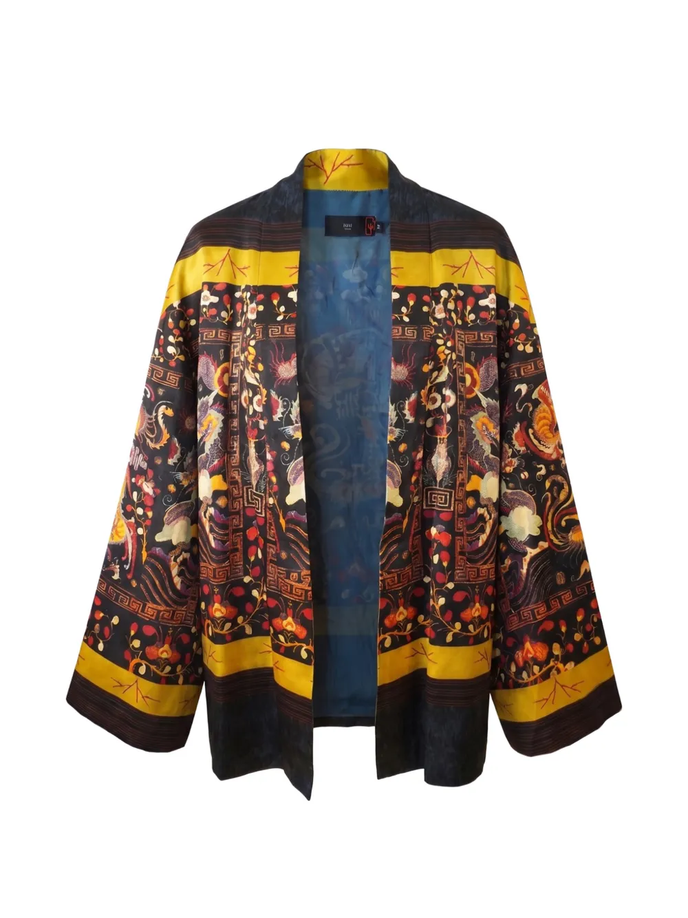HUI MILANO floral-print silk cardigan - Blu