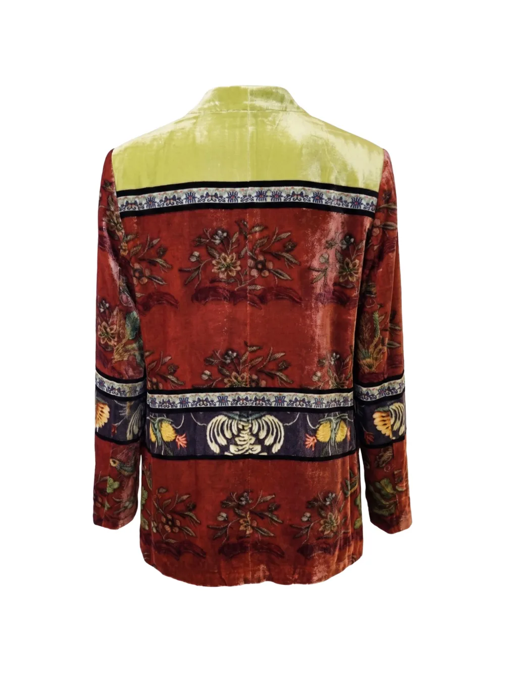 HUI MILANO Fluwelen jack met bloemenprint Rood