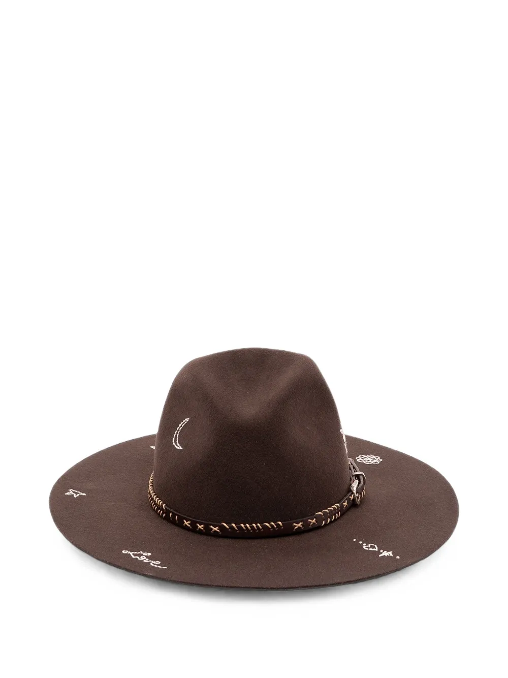 Golden Goose embroidered leather-trimmed hat