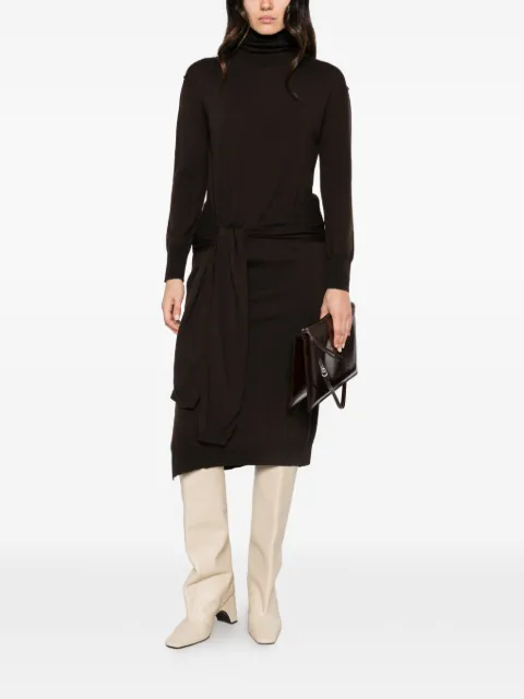 Su tie-waist roll-neck midi dress