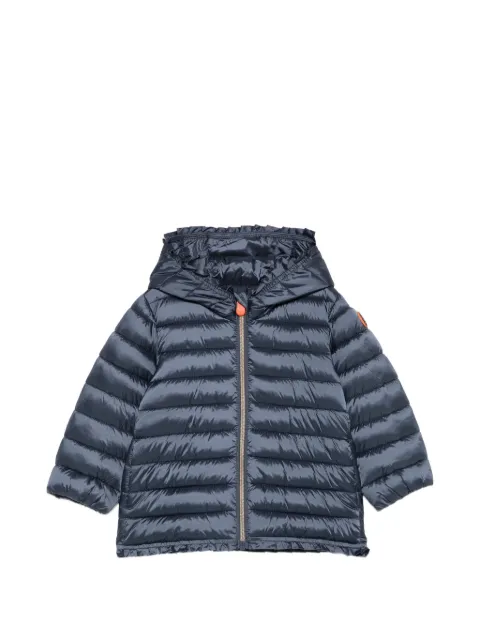Save The Duck Kids ruffle-trim hooded padded jacket