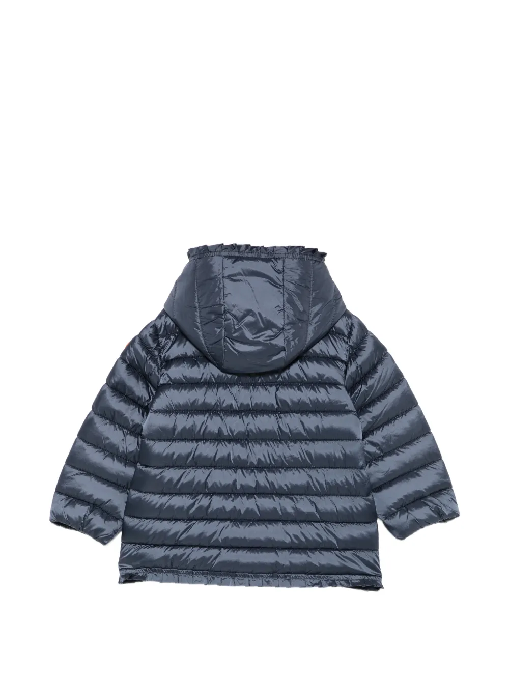 Save The Duck Kids Gewatteerd jack met capuchon en ruches Blauw