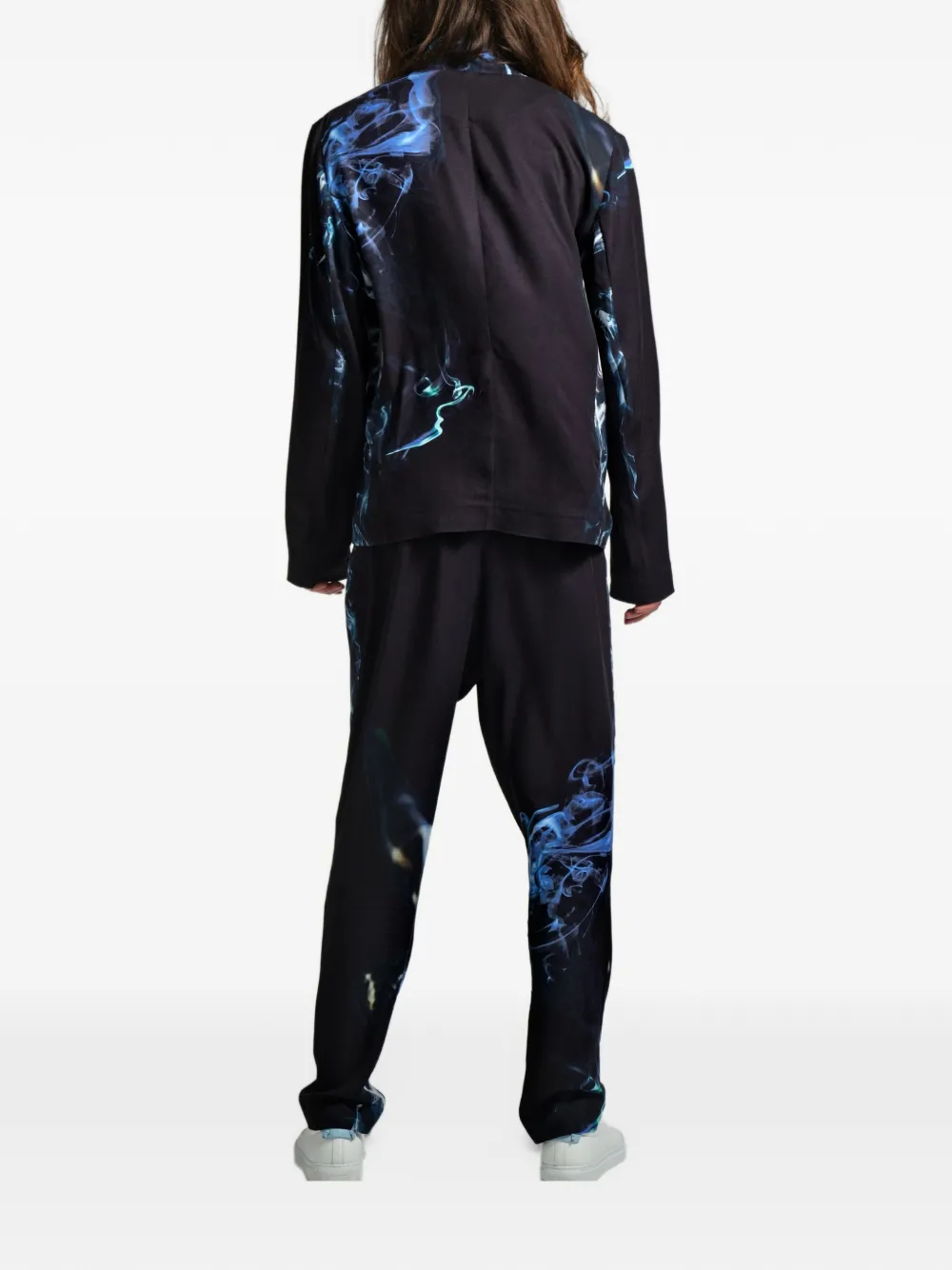 Tessitura Smoke twill viscose broek met toelopende pijpen Zwart