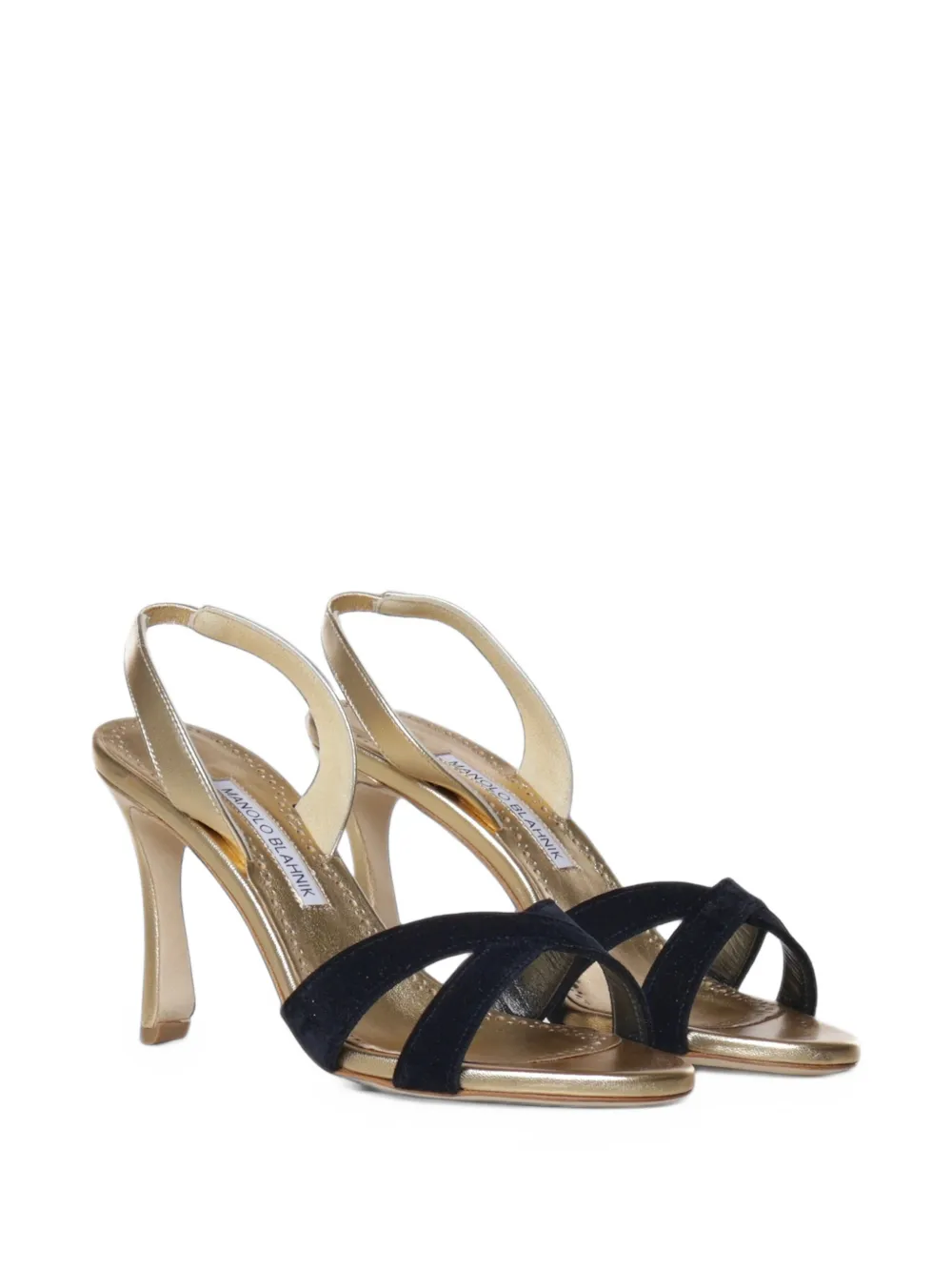 Manolo Blahnik Callydra crossover-strap slingback sandals - Noir