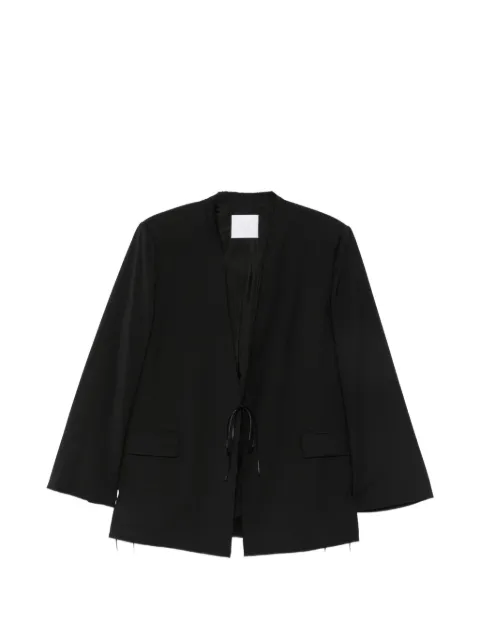 Su tie-fastening wrap blazer