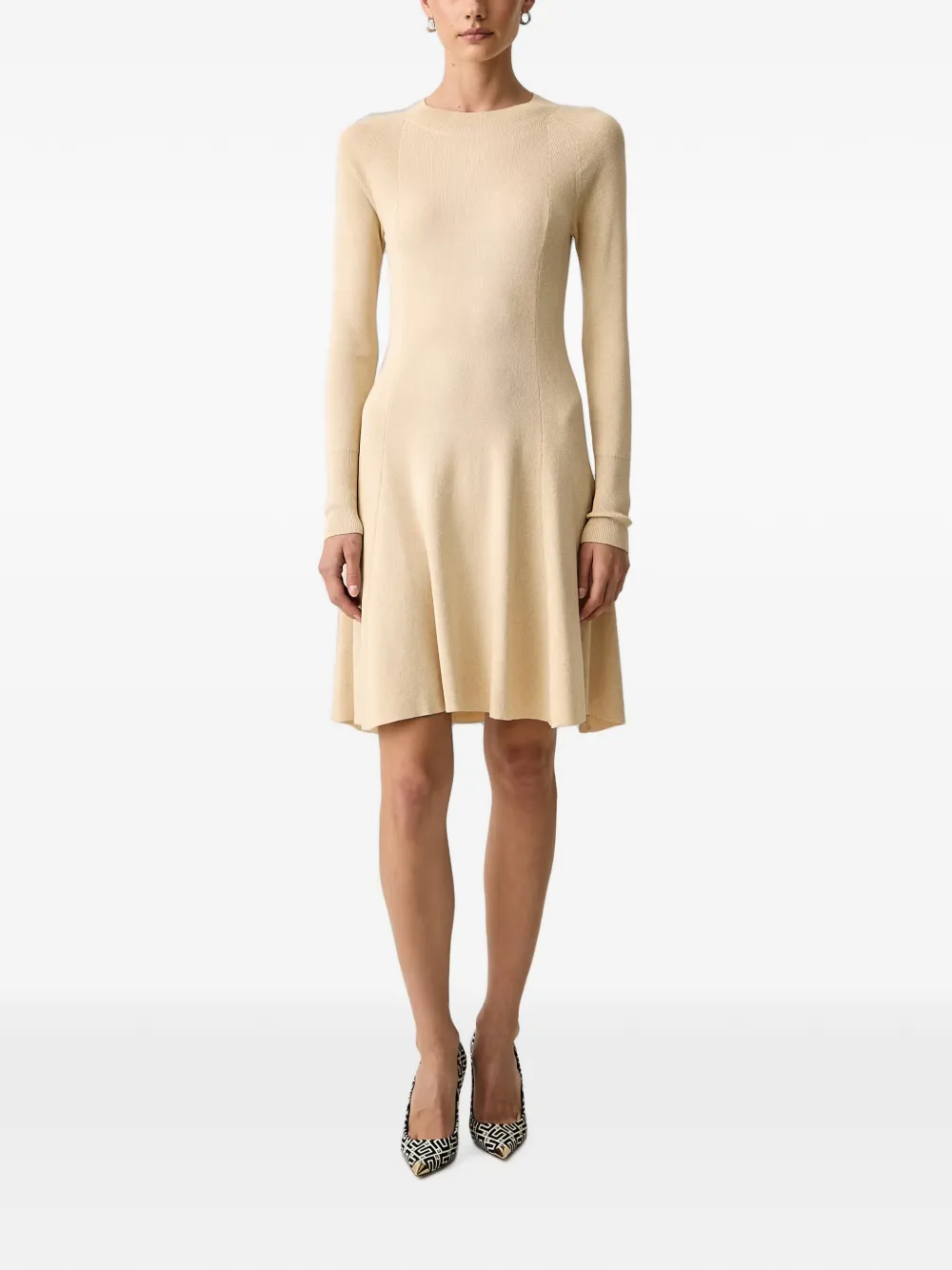 Armani Exchange ribbed long-sleeves mini dress