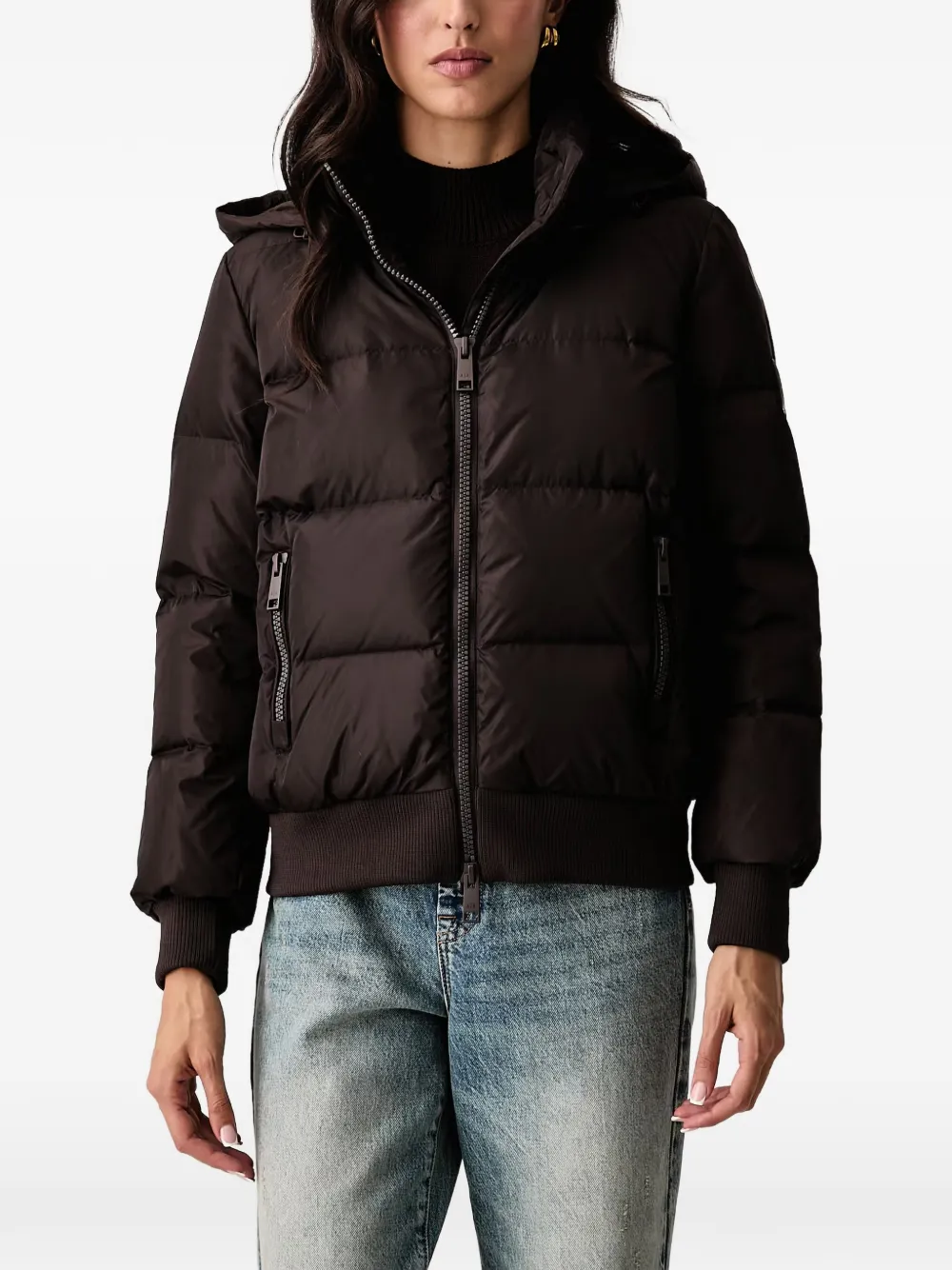 Armani Exchange hooded padded jacket - Marron Armani Exchange hooded padded jacket - Marron