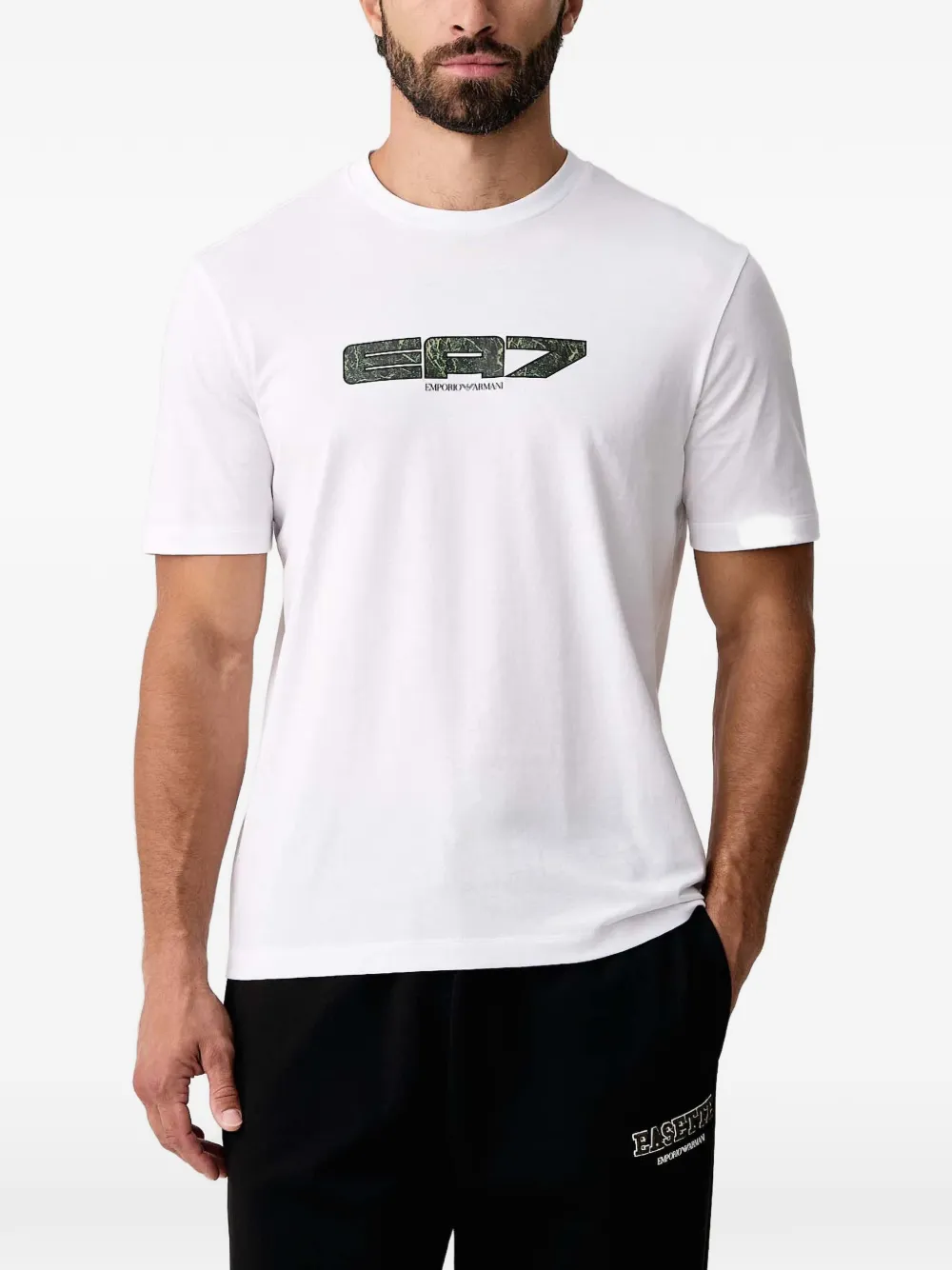 Ea7 Emporio Armani t-shirt à logo imprimé - Blanc Ea7 Emporio Armani t-shirt à logo imprimé - Blanc