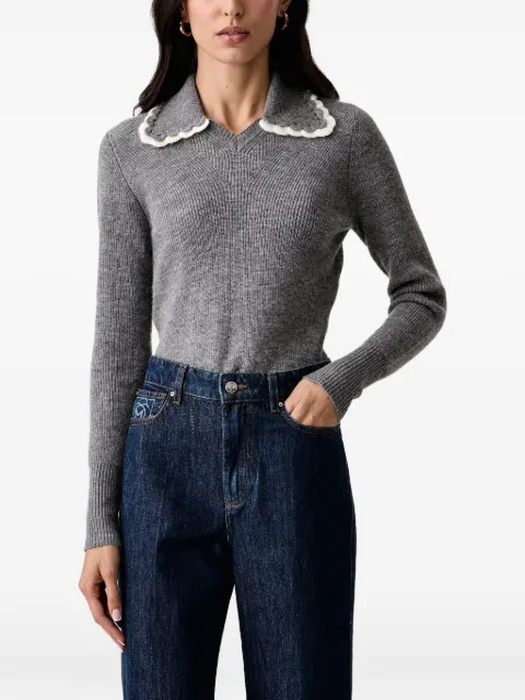 TWINSET polo con cuello de ganchillo