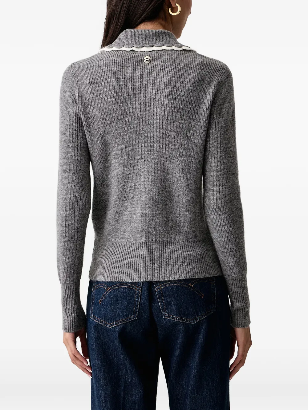 TWINSET Poloshirt met gehaakte kraag Grijs