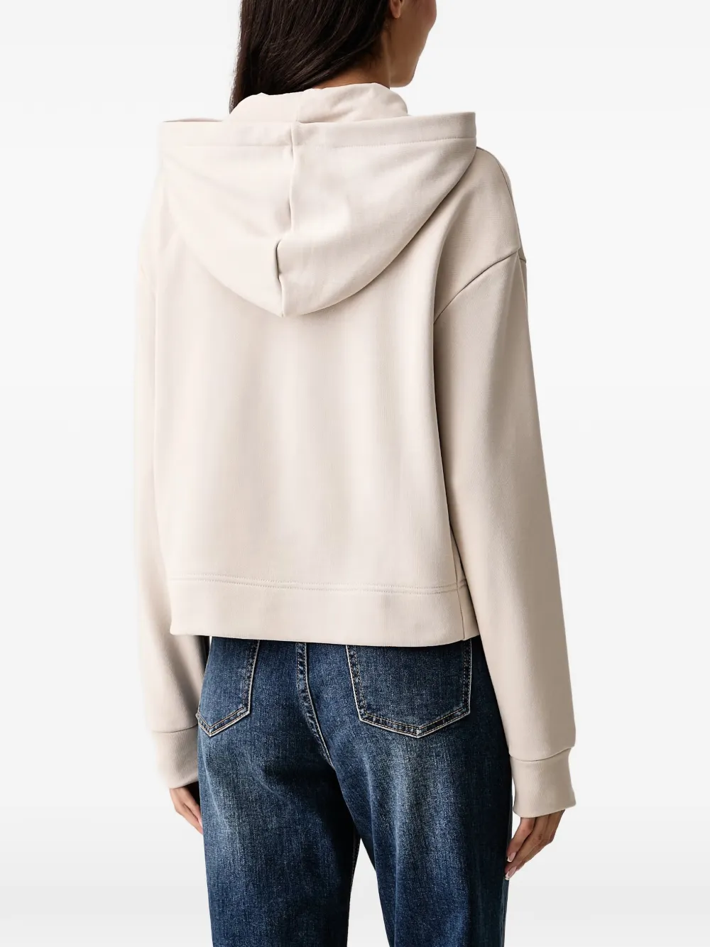 Armani Exchange Hoodie met rits Beige
