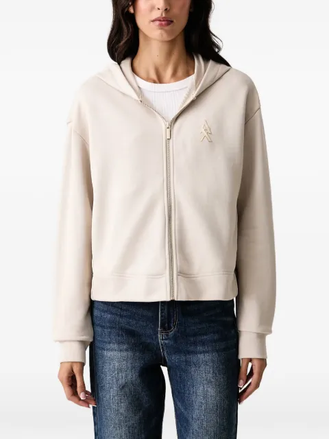 Armani Exchange logo zip-up hoodie