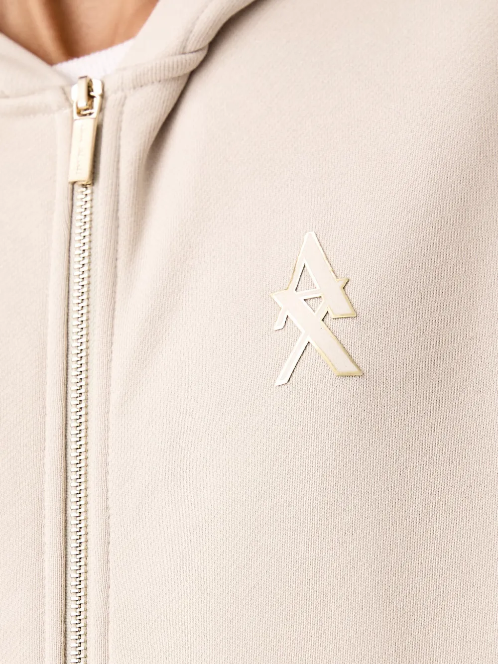 Armani Exchange Hoodie met rits Beige