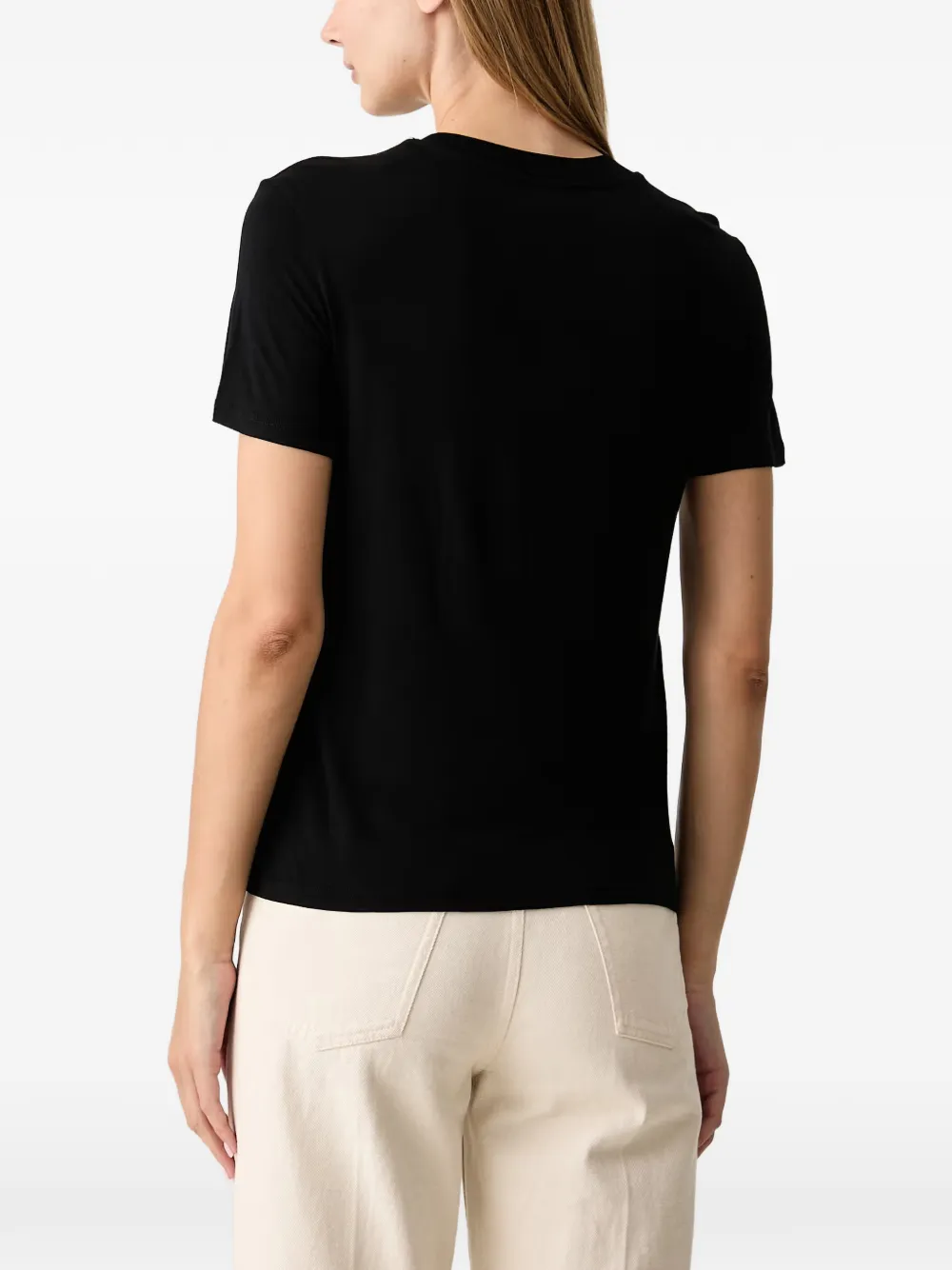 Armani Exchange T-shirt met logoplakkaat Zwart