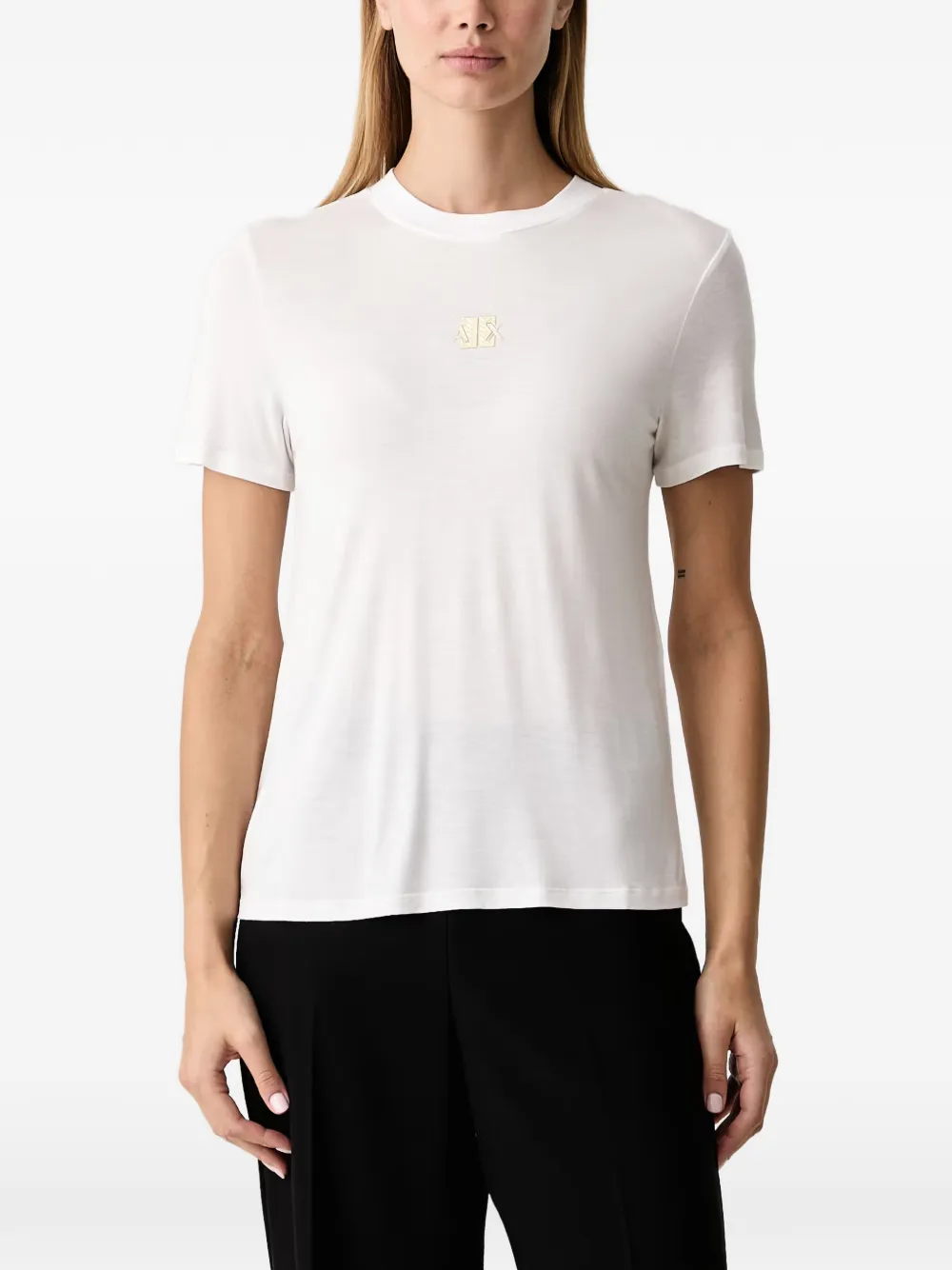 Armani Exchange logo-plaque T-shirt - Bianco
