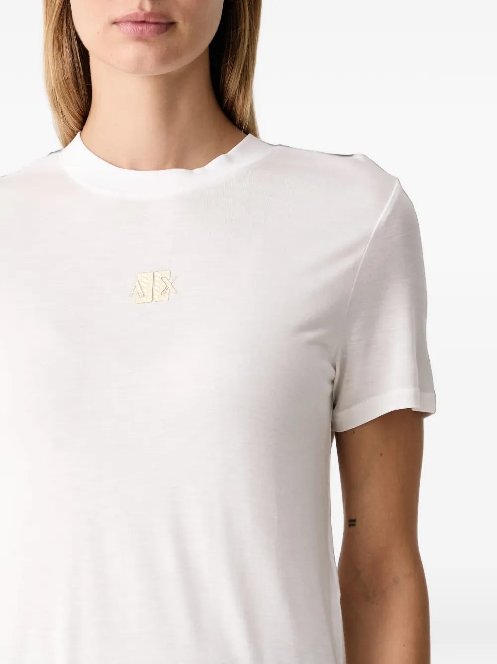 Armani Exchange T-shirt met logoplakkaat Wit