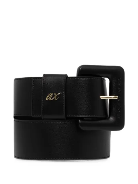 Armani Exchange logo-plaque buckle belt