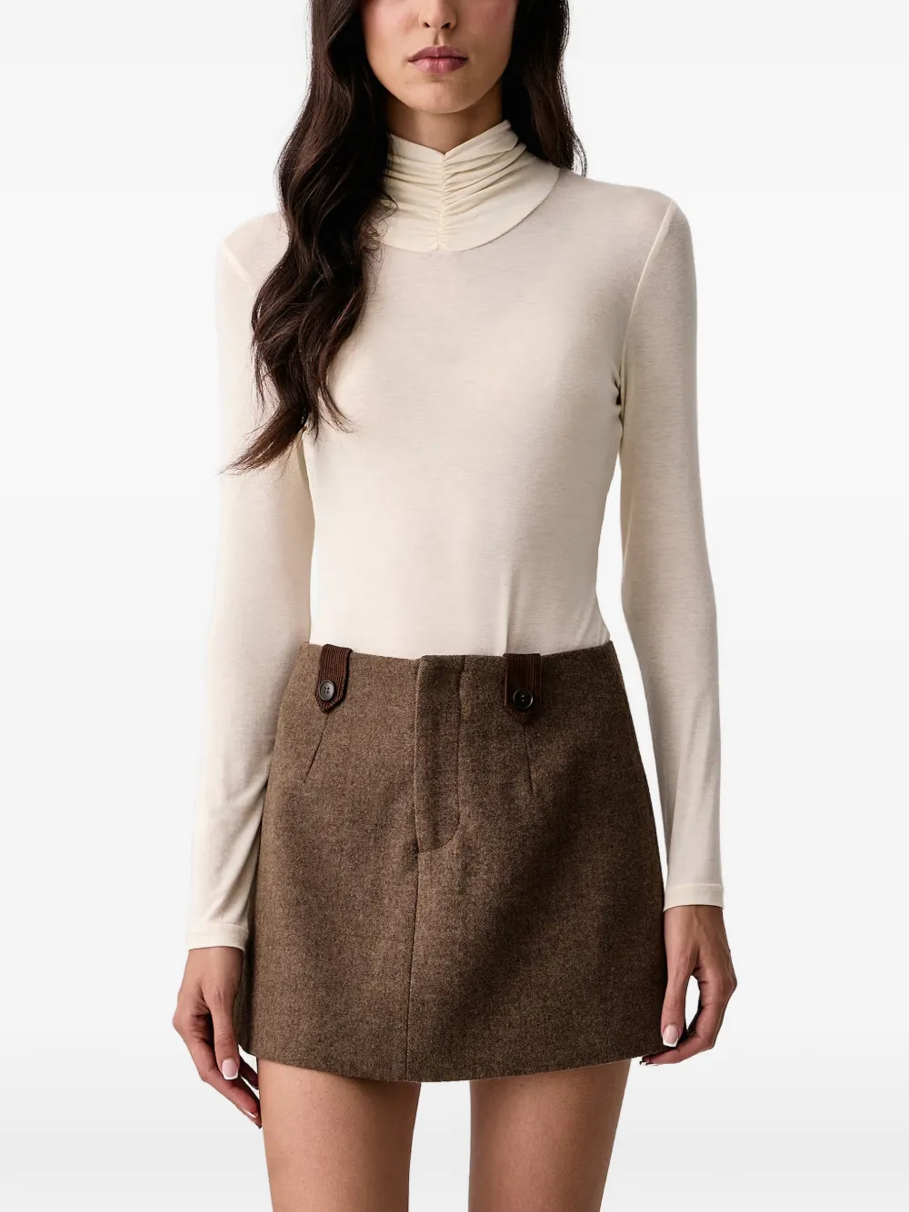 TWINSET ruched high-neck T-shirt
