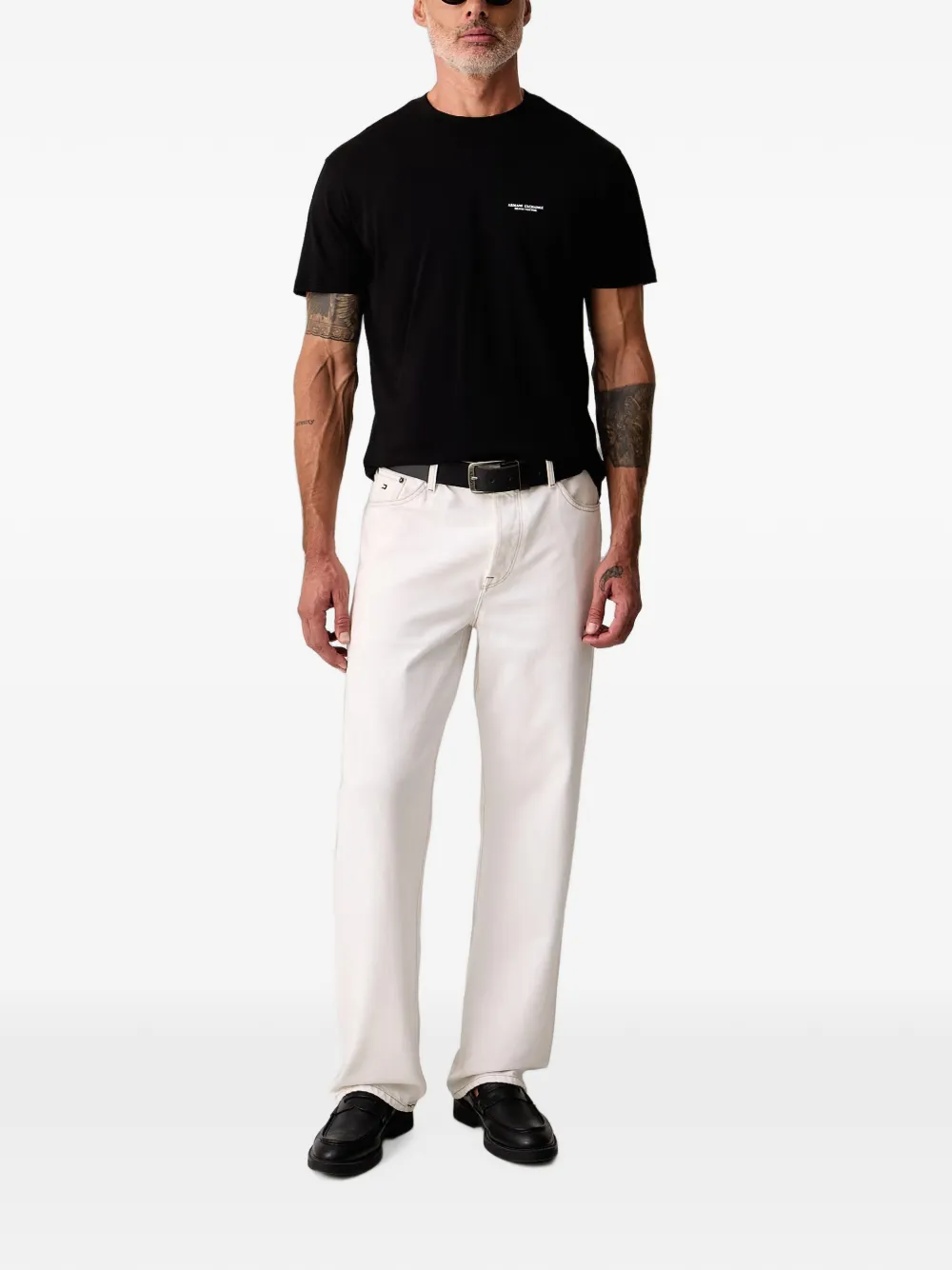 Armani Exchange T-shirt met logoprint Zwart