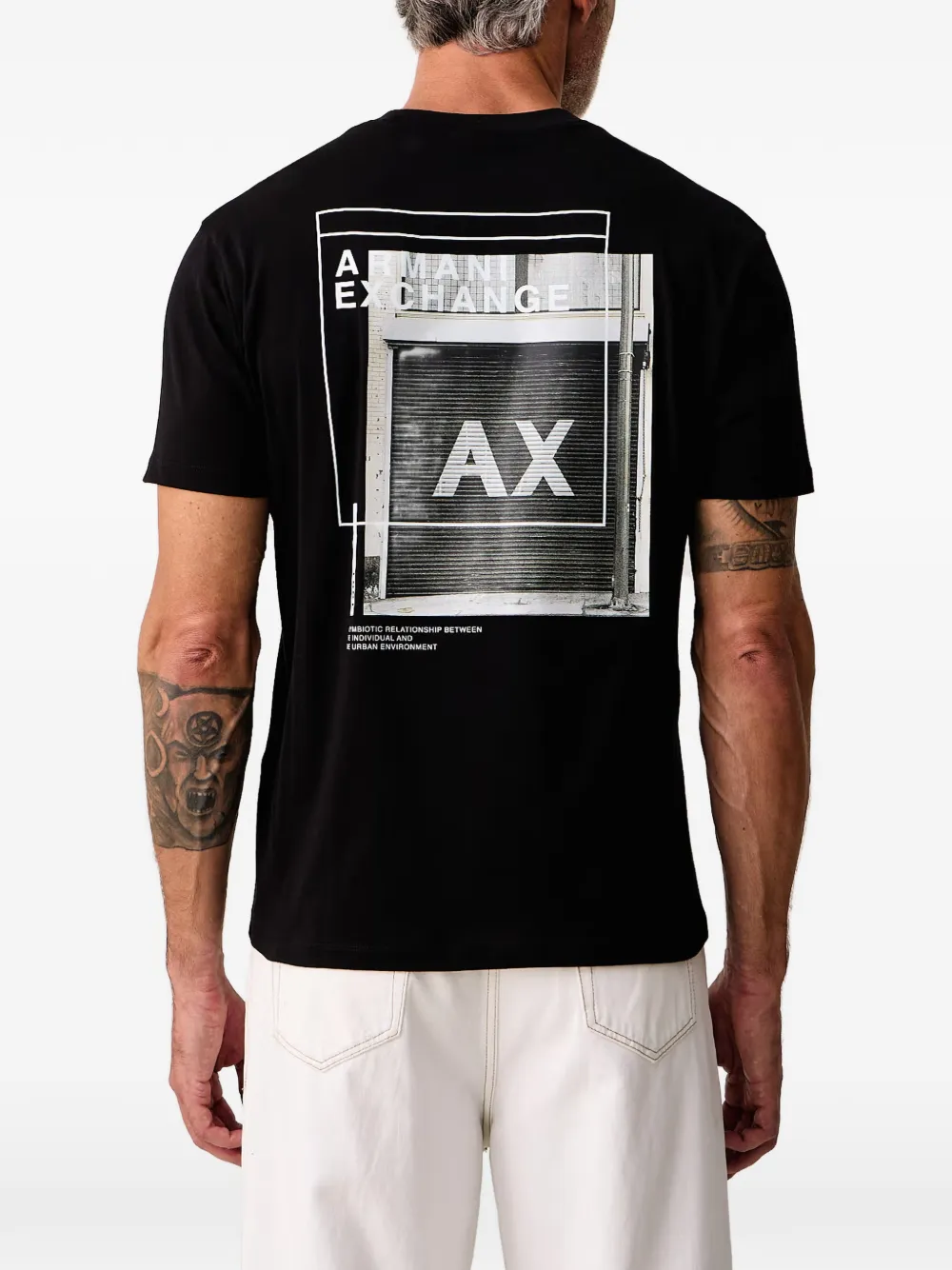 Armani Exchange T-shirt met logoprint Zwart