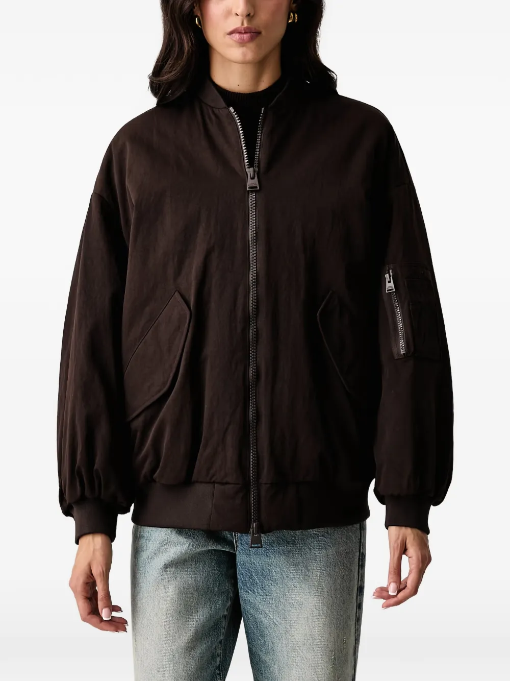 Armani Exchange Blouson logo-embroidered bomber jacket