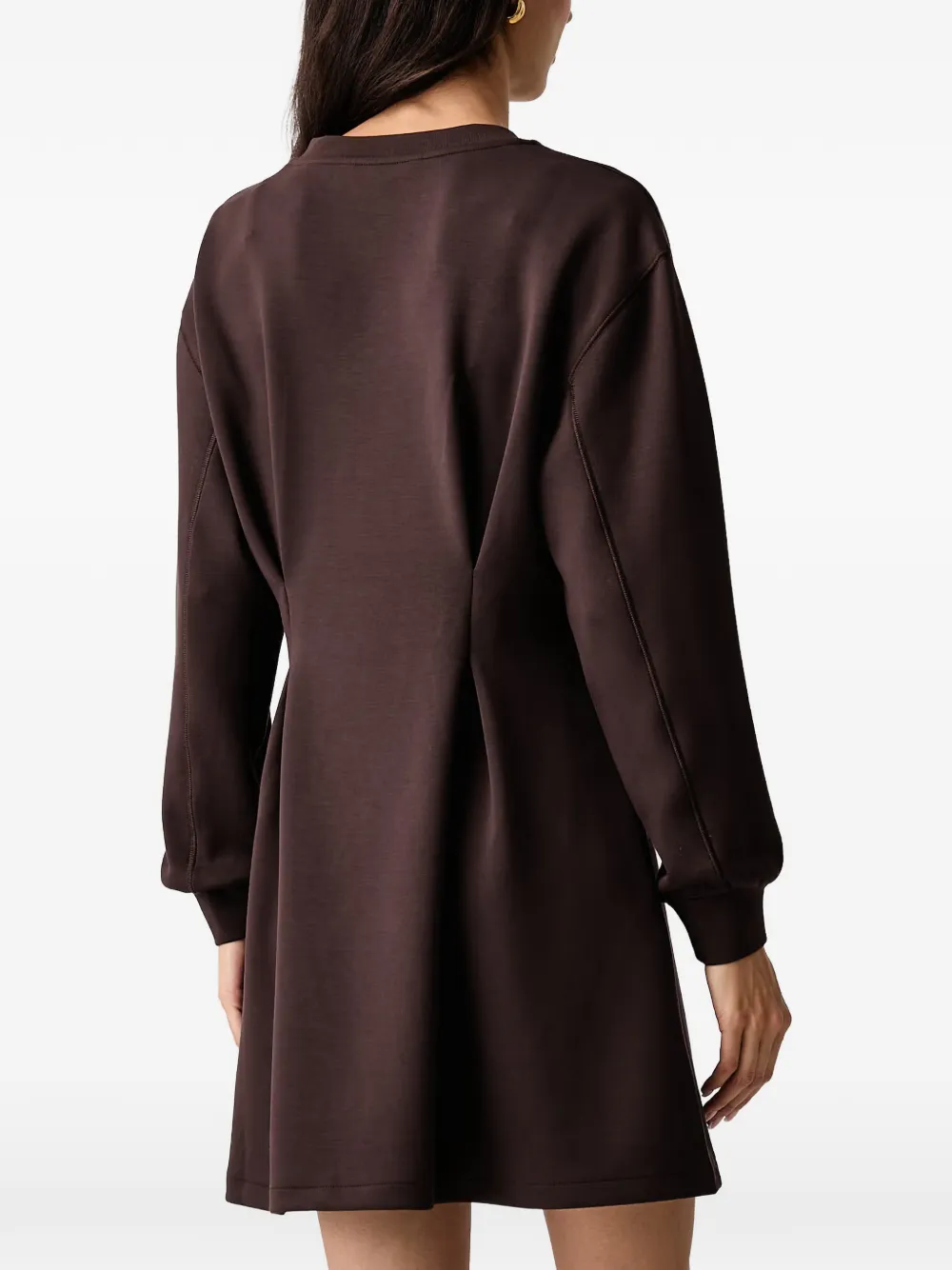 Armani Exchange Geplooide jurk met pailletten en logo Bruin