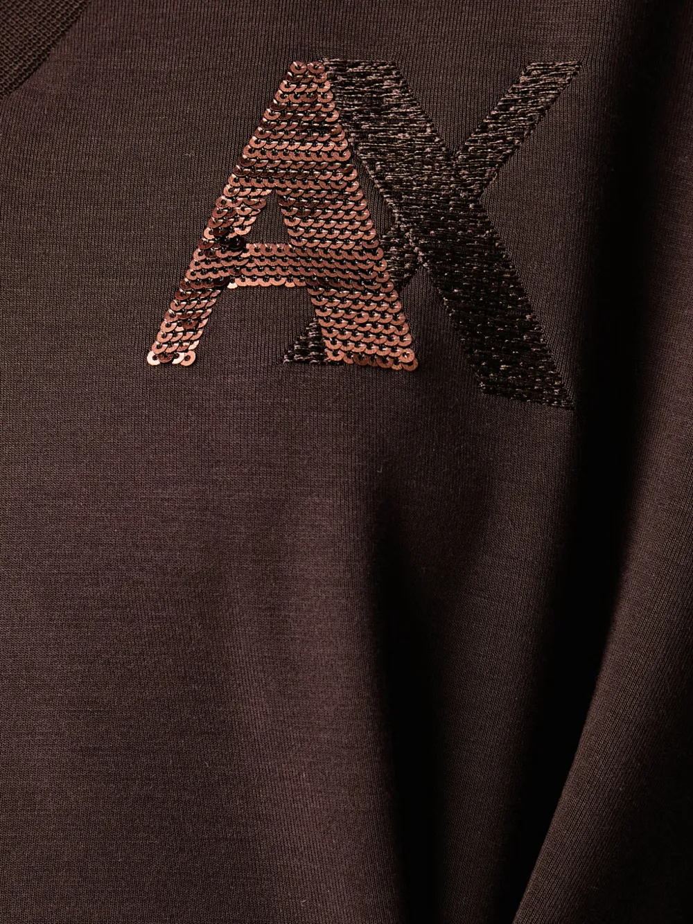 Armani Exchange Geplooide jurk met pailletten en logo Bruin