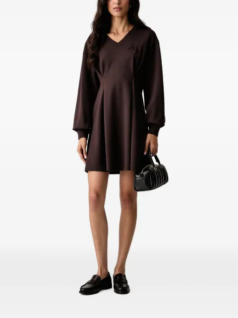 Armani Exchange sequin-logo pleated dress