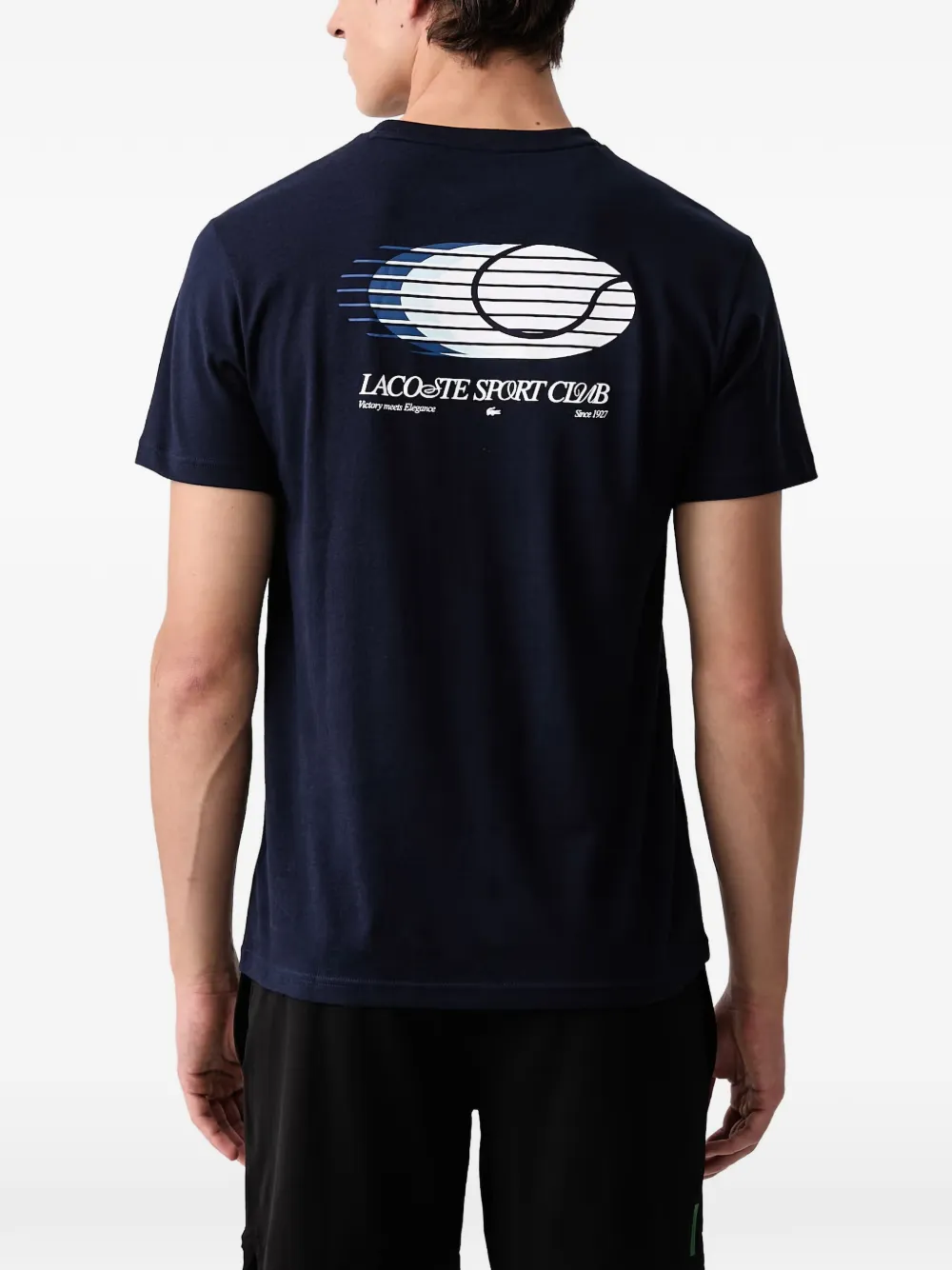 Lacoste Ultra Dry printed sport T-shirt Blauw