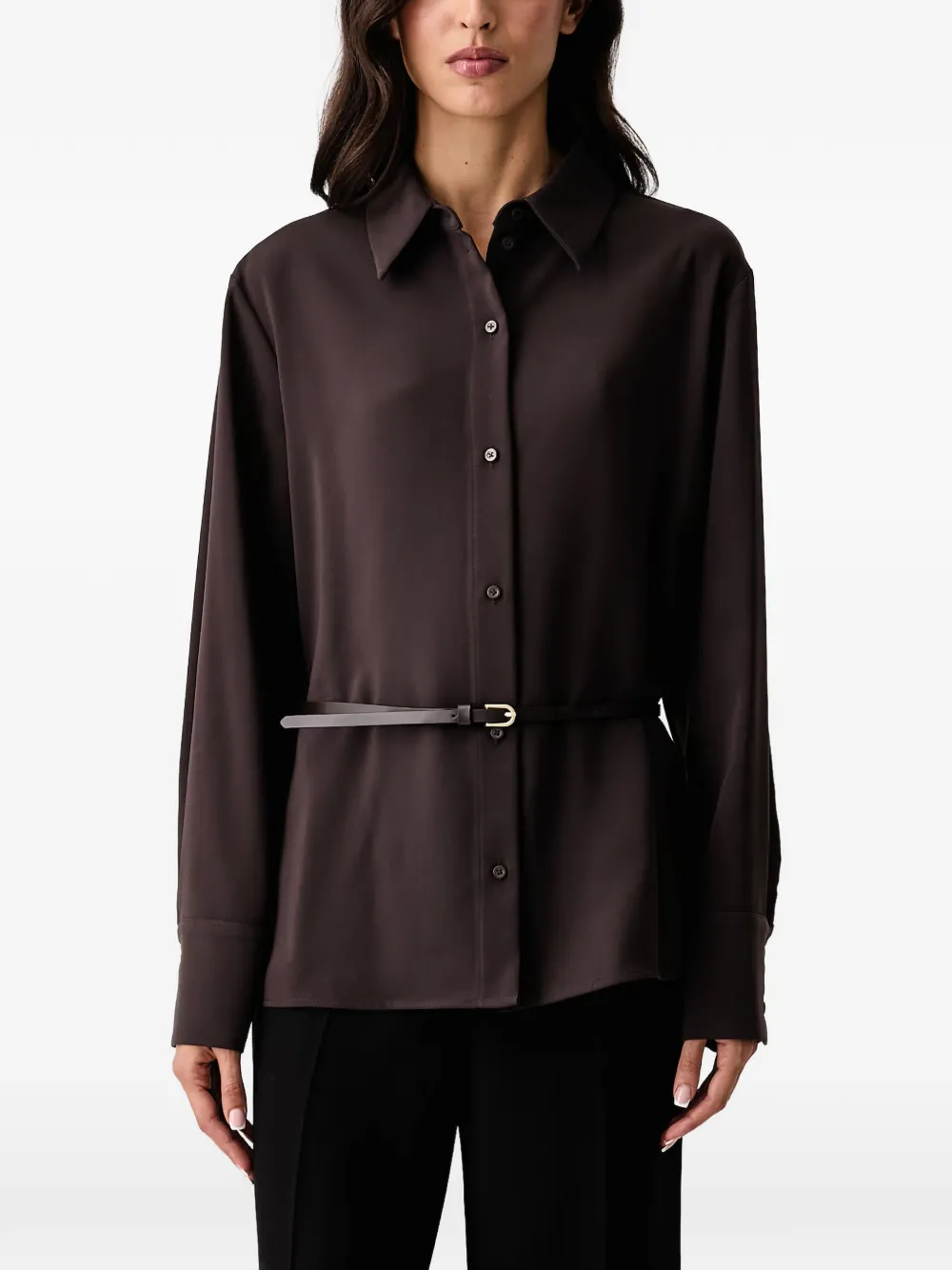 Armani Exchange belted button-up shirt